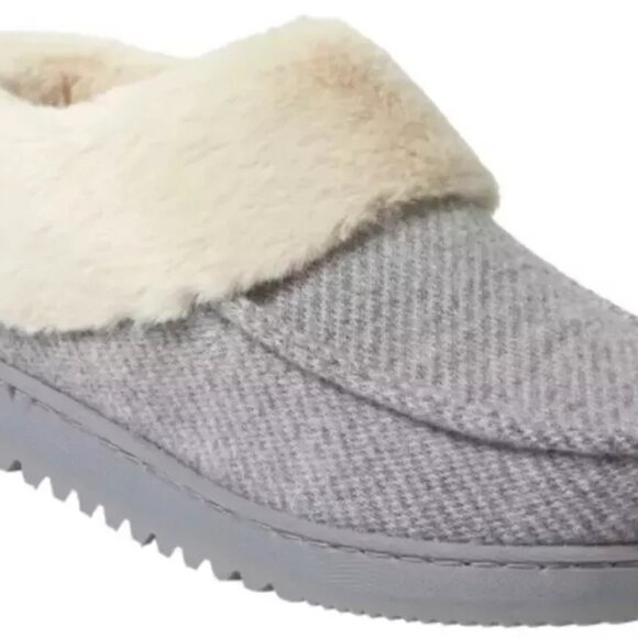 Dearfoams “Total Comfort” Women’s Memory Foam Clog Slipper Light Grey Sizes - Picture 2 of 8